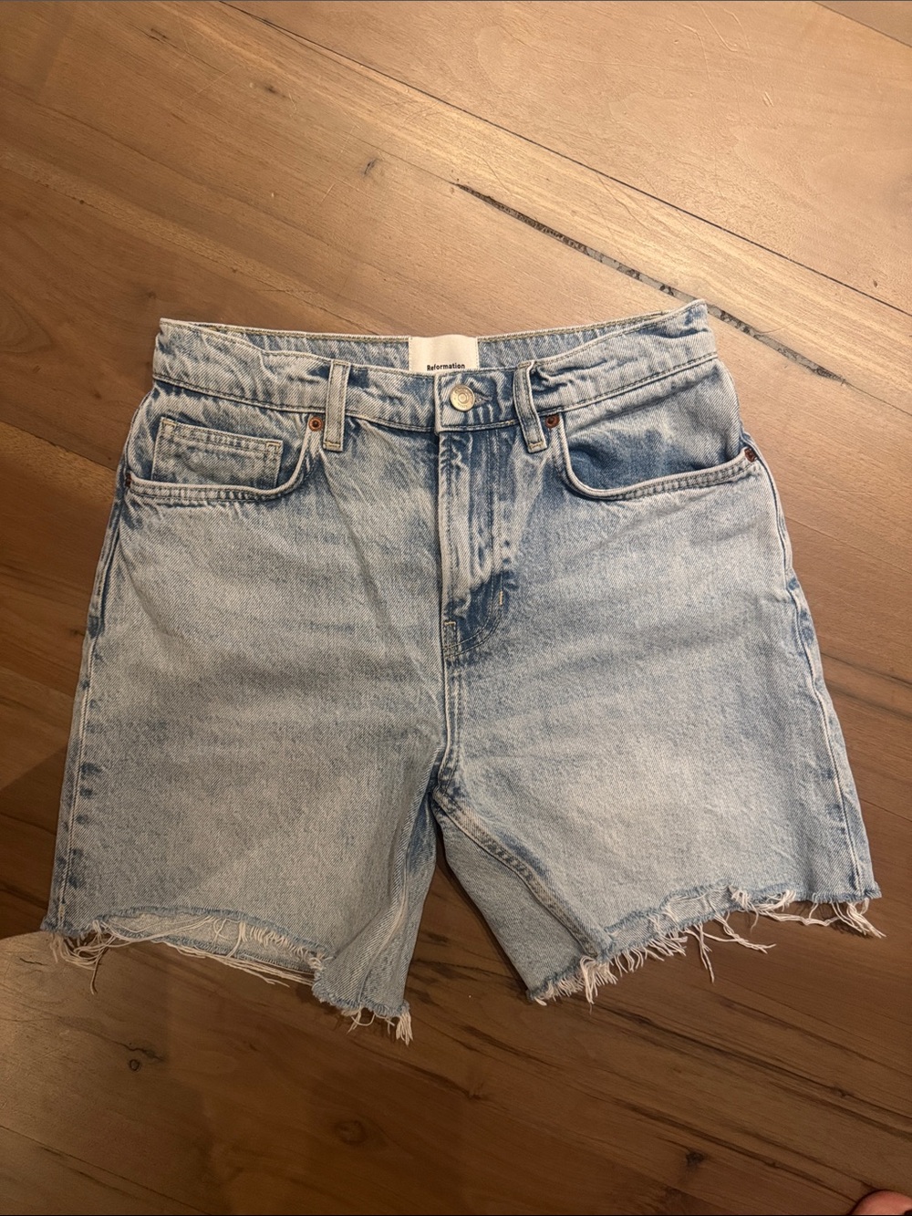 Reformation Raye Midtise Relaxed Jean shorts